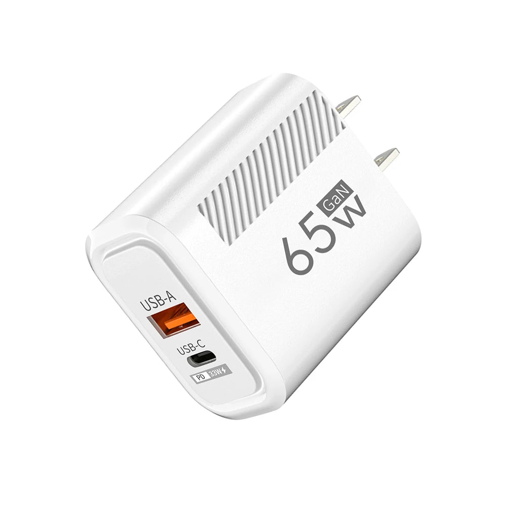 PD 65W GaN Charger USB C Fast Chargering Adapter For Samsung S23 S22 iPhone 15 14 Xiaomi Huawei LG Quick Charge 3.0 USB Charger (kopija)