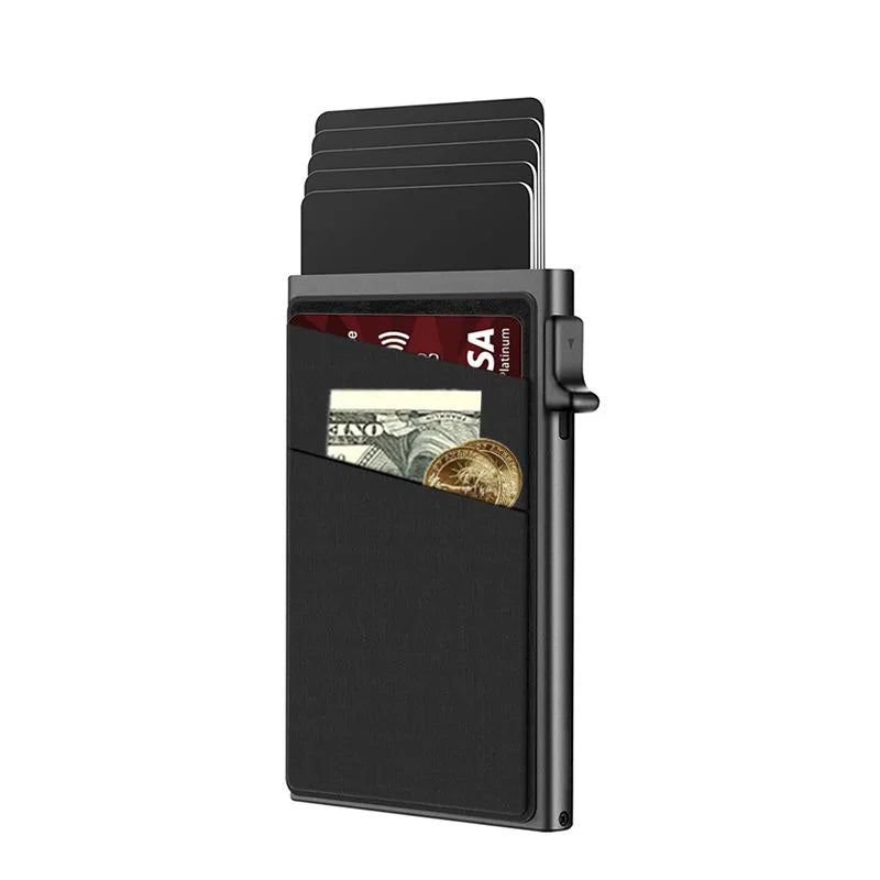 Anti-theft Cards Protectors Card Holder Minimalist Smart Wallet RFID Protection Aluminum Metal Box Cardholder Case Porte Carte (kopija)
