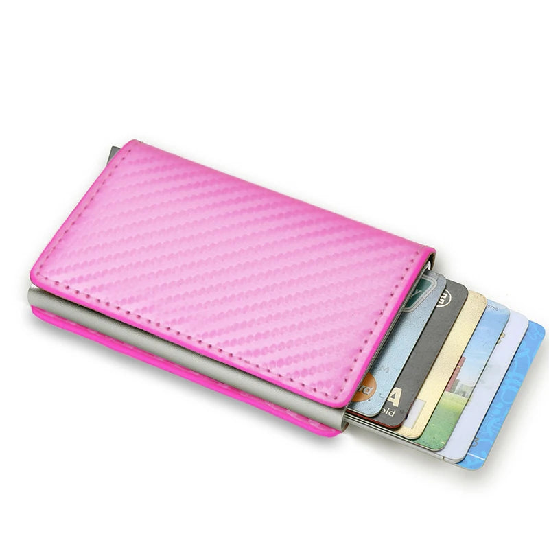 Anti Rfid Carbon Fiber ID Credit Card Holder Men Wallets Mini Automatic Pop up Bank Cardholder Case Minimalist Vallet Choice (kopija)