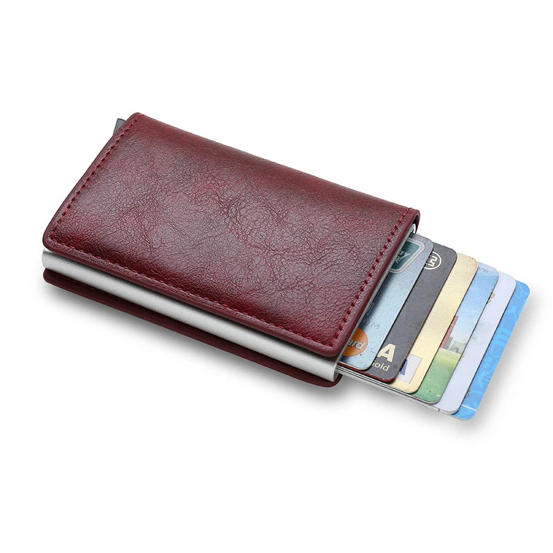 Anti Rfid Carbon Fiber ID Credit Card Holder Men Wallets Mini Automatic Pop up Bank Cardholder Case Minimalist Vallet Choice (kopija)