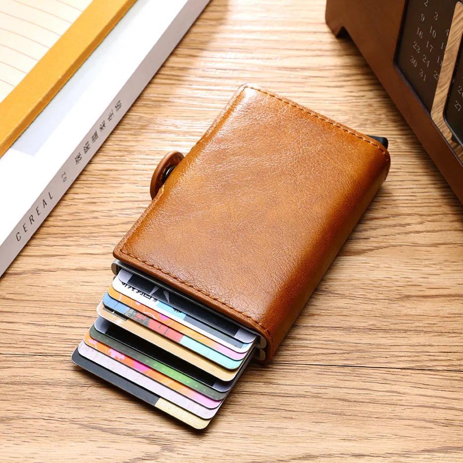 Rfid Men Card Wallets Carbon Fiber Slim Mini Wallet 14 Card Holders Small Money Bag Male Purses (kopija)