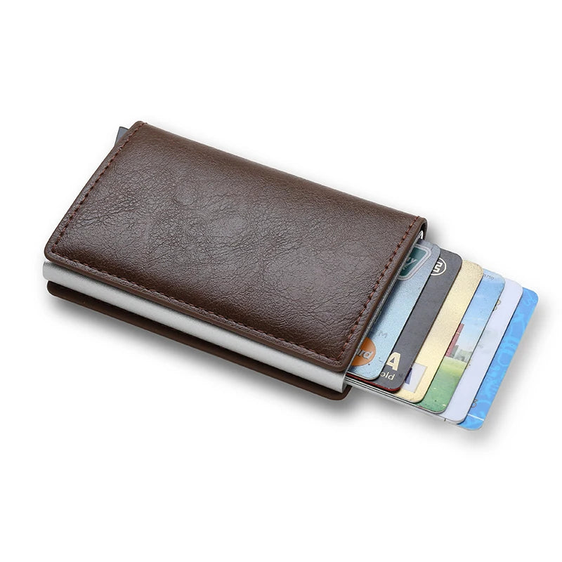 Anti Rfid Carbon Fiber ID Credit Card Holder Men Wallets Mini Automatic Pop up Bank Cardholder Case Minimalist Vallet Choice (kopija)