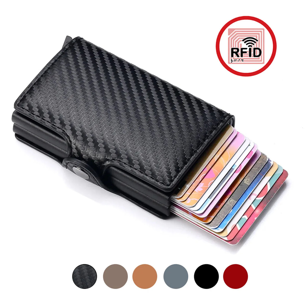 Rfid Men Card Wallets Carbon Fiber Slim Mini Wallet 14 Card Holders Small Money Bag Male Purses (kopija)