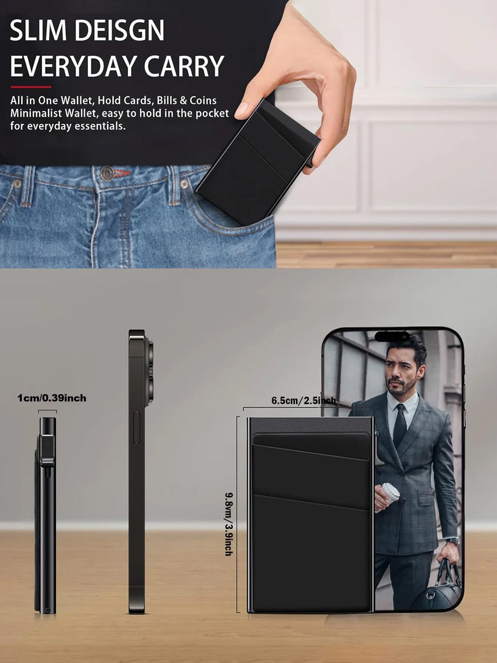 Anti-theft Cards Protectors Card Holder Minimalist Smart Wallet RFID Protection Aluminum Metal Box Cardholder Case Porte Carte (kopija)