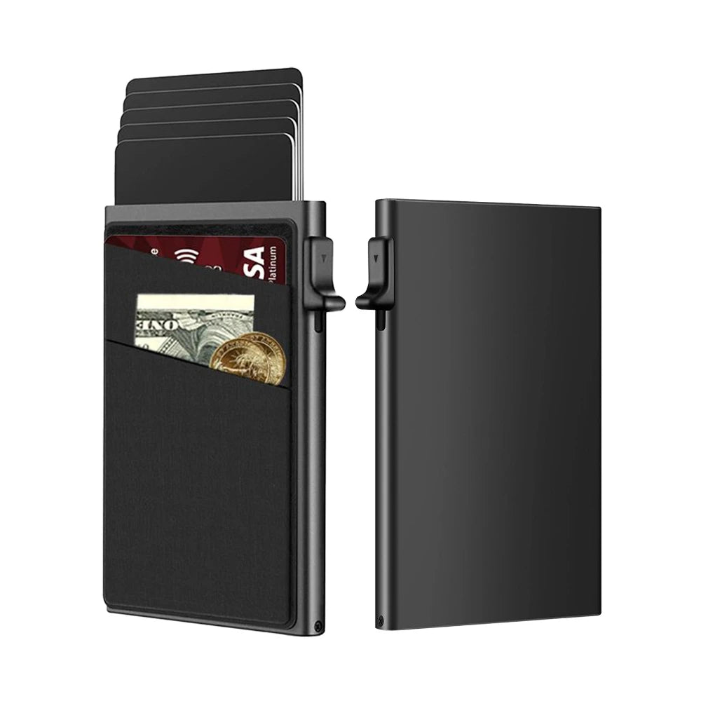 Anti-theft Cards Protectors Card Holder Minimalist Smart Wallet RFID Protection Aluminum Metal Box Cardholder Case Porte Carte (kopija)