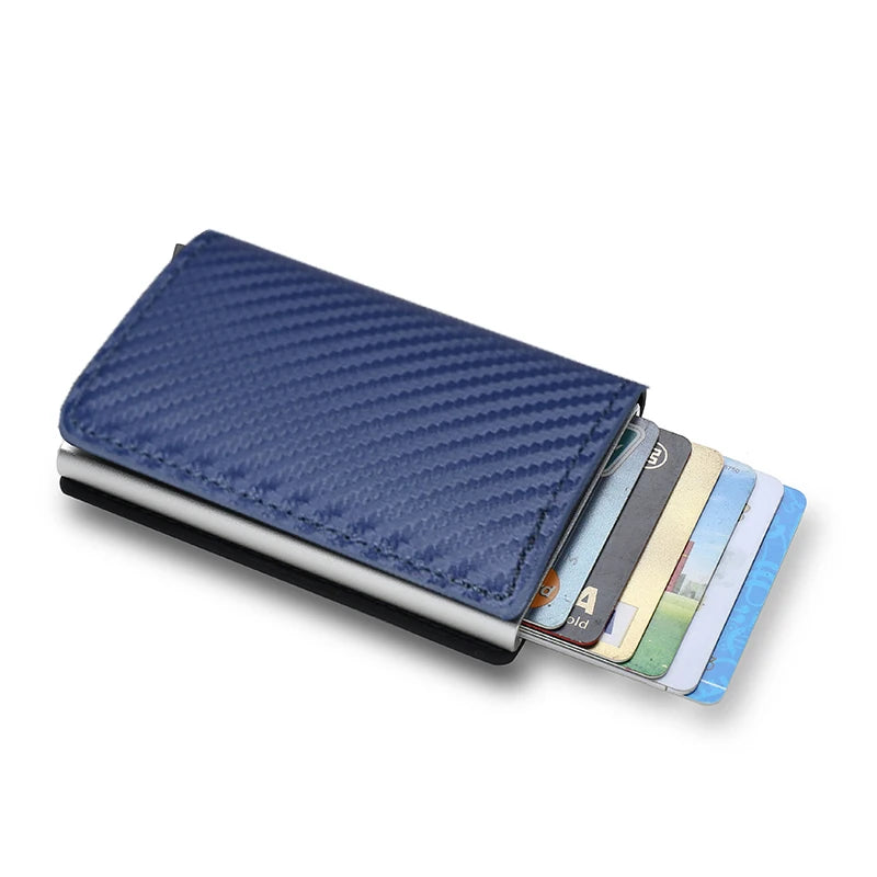Anti Rfid Carbon Fiber ID Credit Card Holder Men Wallets Mini Automatic Pop up Bank Cardholder Case Minimalist Vallet Choice (kopija)