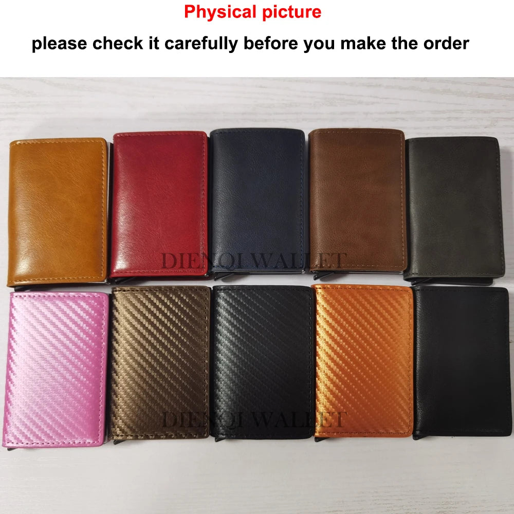 Anti Rfid Carbon Fiber ID Credit Card Holder Men Wallets Mini Automatic Pop up Bank Cardholder Case Minimalist Vallet Choice (kopija)