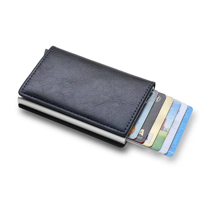 Anti Rfid Carbon Fiber ID Credit Card Holder Men Wallets Mini Automatic Pop up Bank Cardholder Case Minimalist Vallet Choice (kopija)