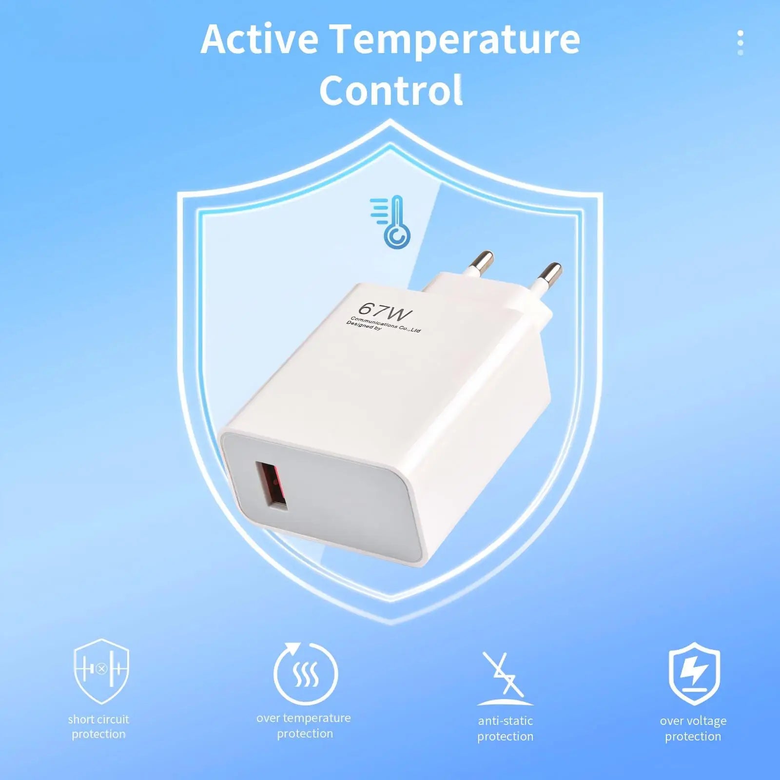 Fast Travel Charger with USB  Port  Quick  Charger for Xiaomi  100-240V,  USB Charger Adapter, Versatile Charging Hub
