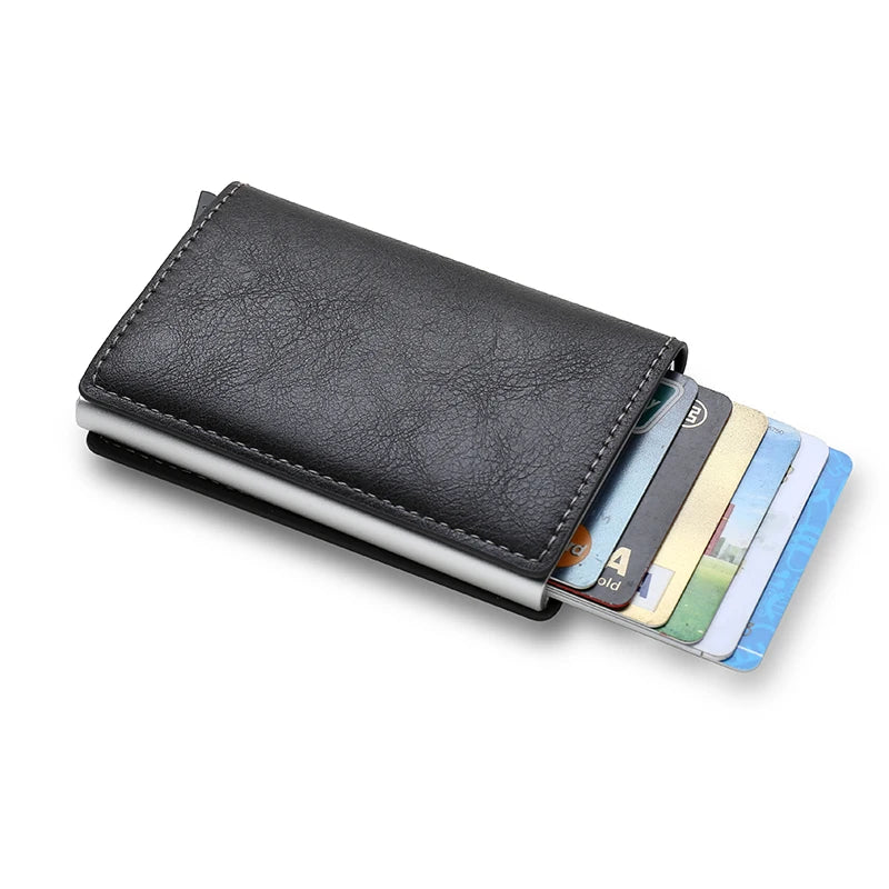 Anti Rfid Carbon Fiber ID Credit Card Holder Men Wallets Mini Automatic Pop up Bank Cardholder Case Minimalist Vallet Choice (kopija)