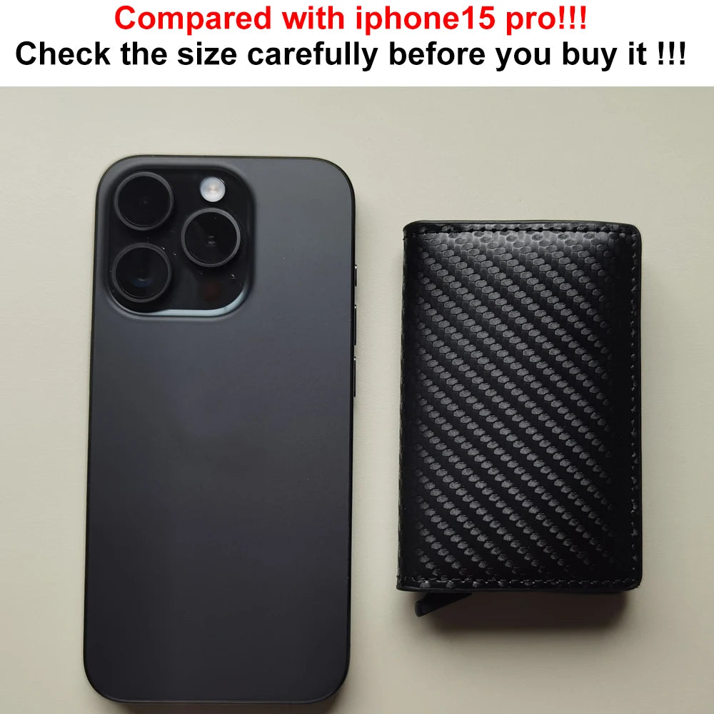 Anti Rfid Carbon Fiber ID Credit Card Holder Men Wallets Mini Automatic Pop up Bank Cardholder Case Minimalist Vallet Choice (kopija)
