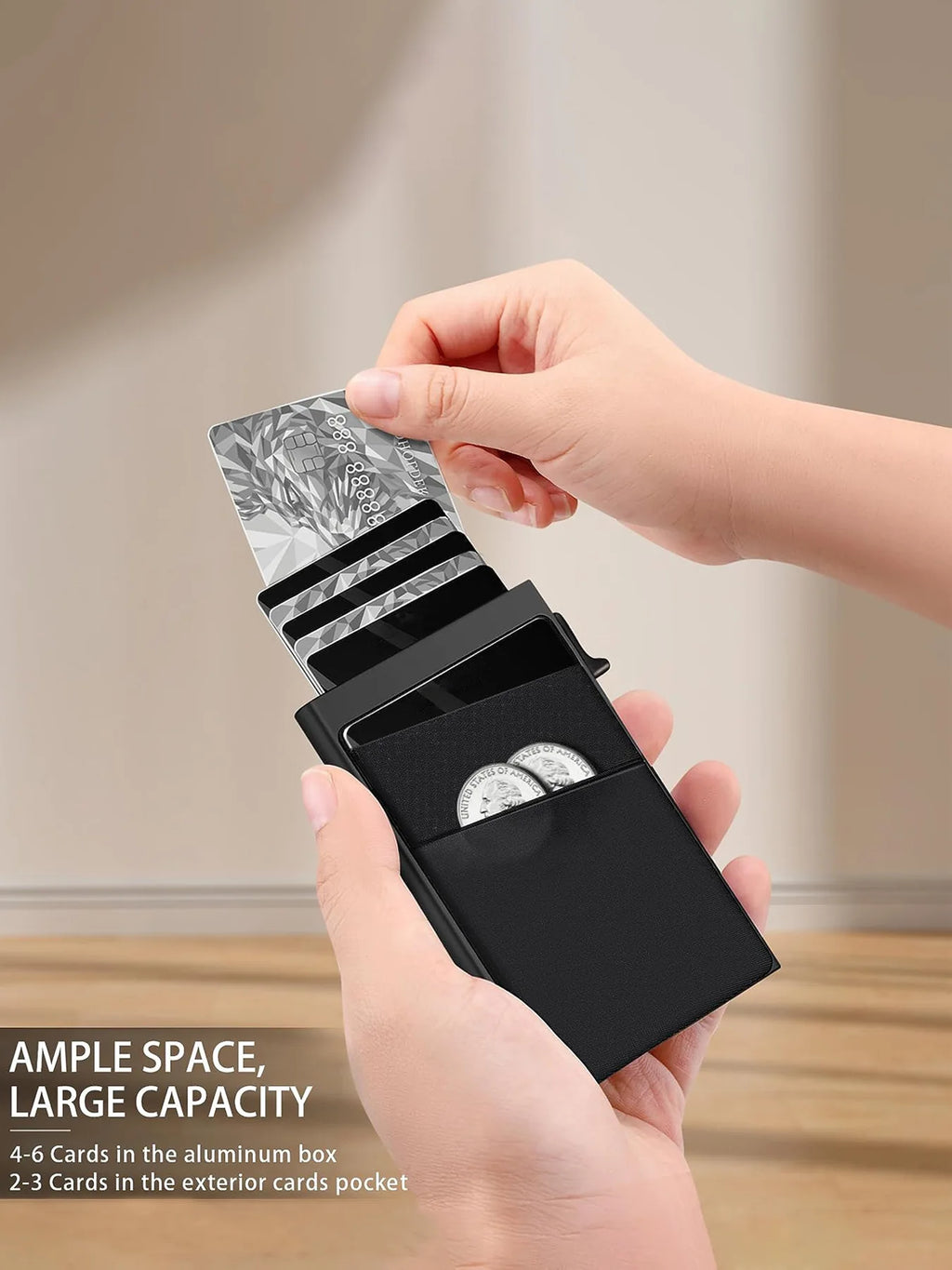 Anti-theft Cards Protectors Card Holder Minimalist Smart Wallet RFID Protection Aluminum Metal Box Cardholder Case Porte Carte (kopija)