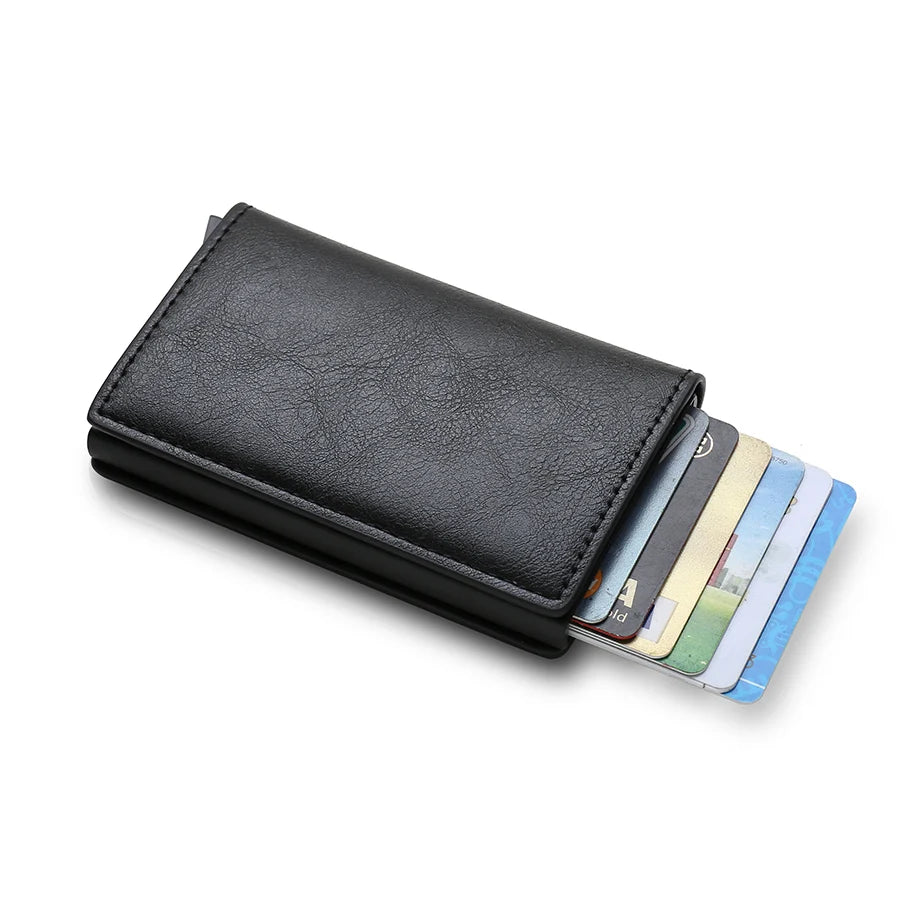 Anti Rfid Carbon Fiber ID Credit Card Holder Men Wallets Mini Automatic Pop up Bank Cardholder Case Minimalist Vallet Choice (kopija)