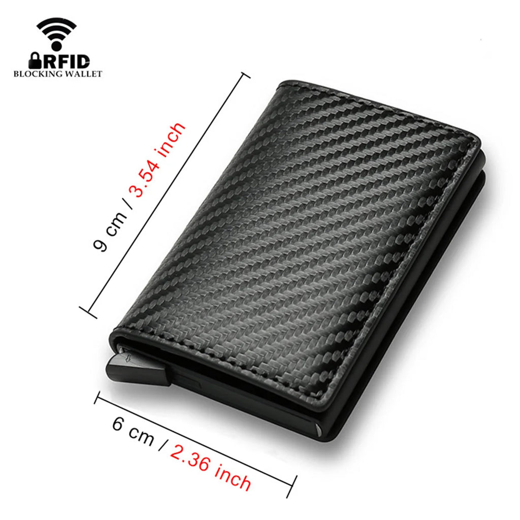 Anti Rfid Carbon Fiber ID Credit Card Holder Men Wallets Mini Automatic Pop up Bank Cardholder Case Minimalist Vallet Choice (kopija)